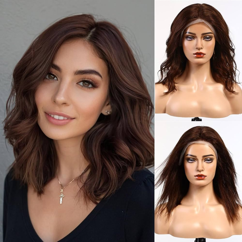 starluck Wigs Human Hair Lace Front Wigs Human Hair for Women Dark Brown Pelucas De Mujer Pelo Hu... | Amazon (US)