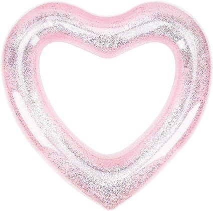 Tzsmat Giant Inflatable Heart Pool Float with Glitter Inside | Amazon (US)