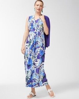 Tropical Print Pleat Front Maxi Dress | Chico's