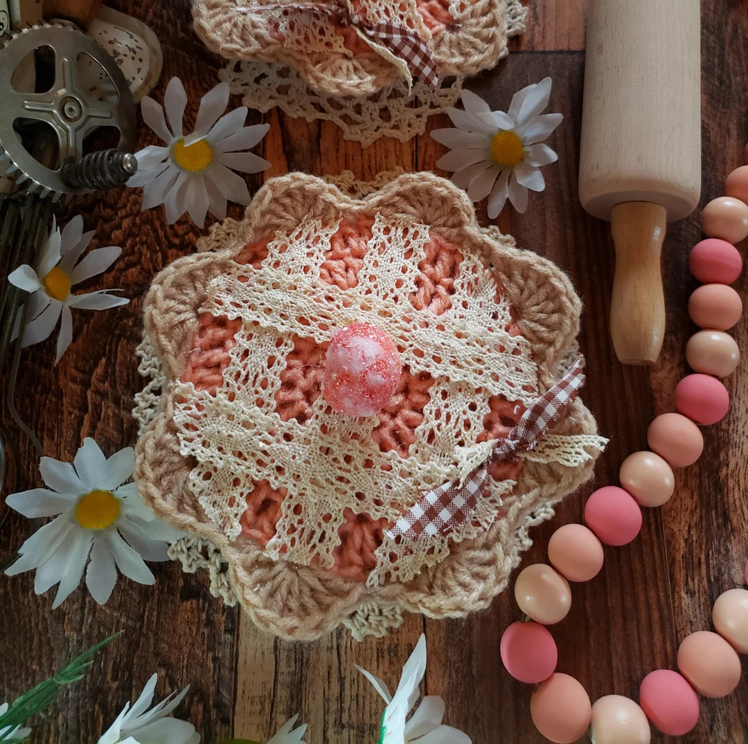 Peach Pie for Tiered Tray Displays / Summer Décor / Home Decoration / Fake Bake / Farmhouse / Ho... | Etsy (US)