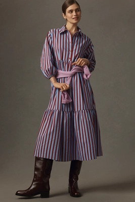 The Bettina Tiered Shirt Dress by Maeve | Anthropologie (US)