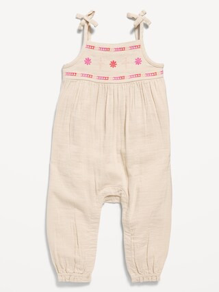 Printed Sleeveless Tie-Knot Jumpsuit for Baby | Old Navy (US)