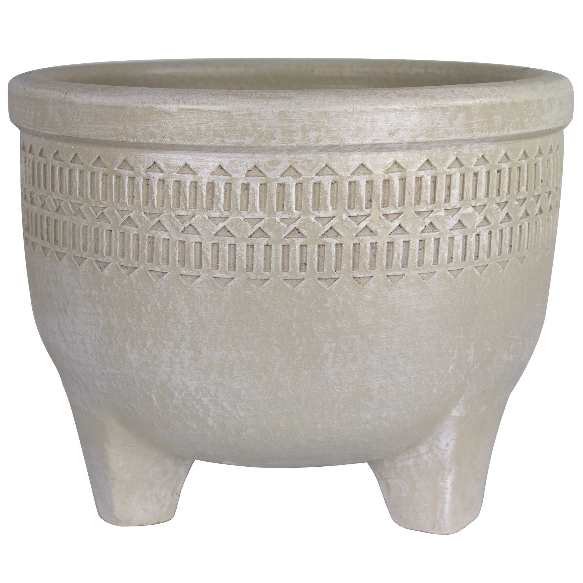 Better Homes & Gardens 13.5in Ellington Clay Footed Bowl, White | Walmart (US)