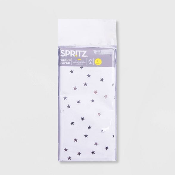 6ct Pegged Tissue Paper Silver - Spritz™ | Target