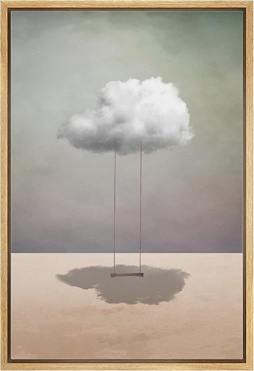 IDEA4WALL Framed Canvas Print Wall Art Surreal Pastel Cloud Swing Landscape Fantasy & Sci-Fi Abst... | Amazon (US)