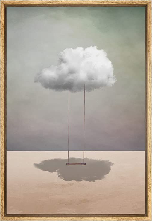 IDEA4WALL Framed Canvas Print Wall Art Surreal Pastel Cloud Swing Landscape Fantasy & Sci-Fi Abst... | Amazon (US)