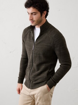 Mock-Neck Zippered Sweater | Banana Republic Factory