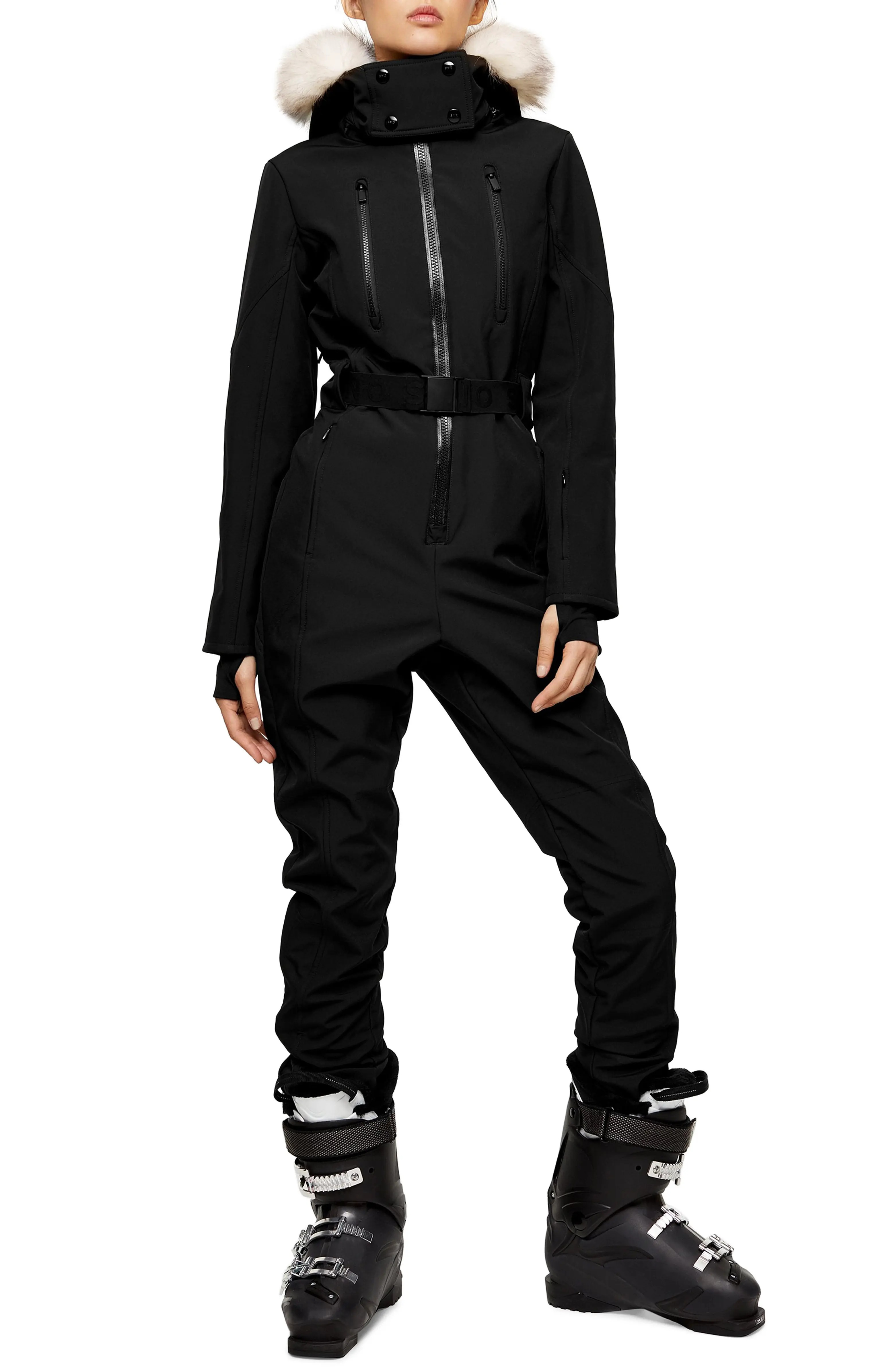 SNO Water Repellent Jumpsuit with Faux Fur Trim | Nordstrom