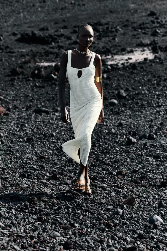 CROCHET MIDI DRESS | Zara UK