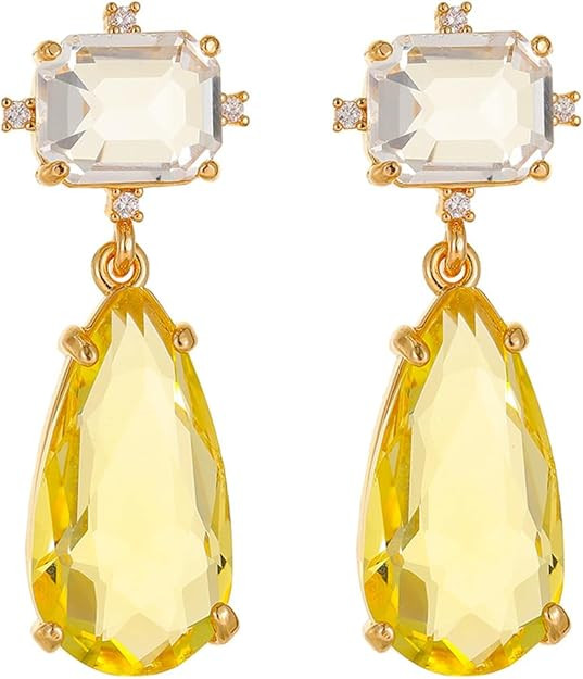 Crystal Earrings CXUEMH Teardrop Earrings for Women Blue and Green Dangle Earrings Elegant Earrin... | Amazon (US)