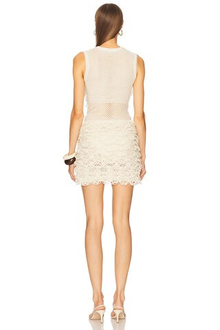 nastyamasha Crochet Floral Mini Dress in Off White from Revolve.com | Revolve Clothing (Global)