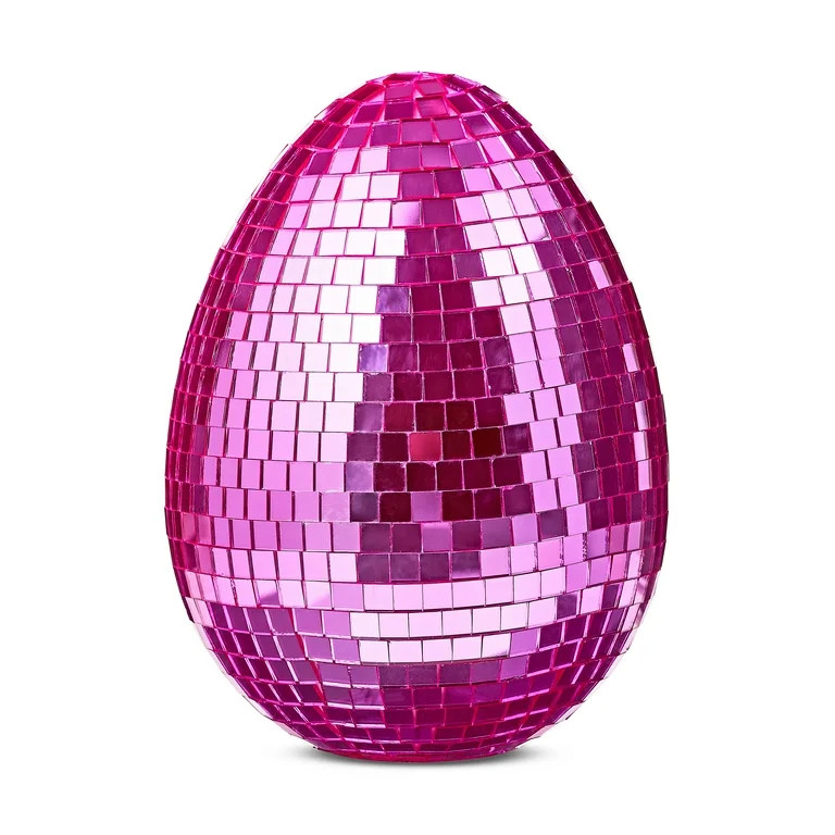 Easter Pink Disco Egg Tabletop Decor, 6 in, by Way To Celebrate | Walmart (US)