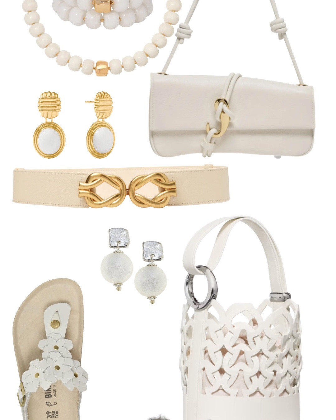 Accessorize your summer with these beautiful white and metallic jewelry, footwear, purses and handbags.

#LTKgrwm #LTKootd #LTKSeasonal