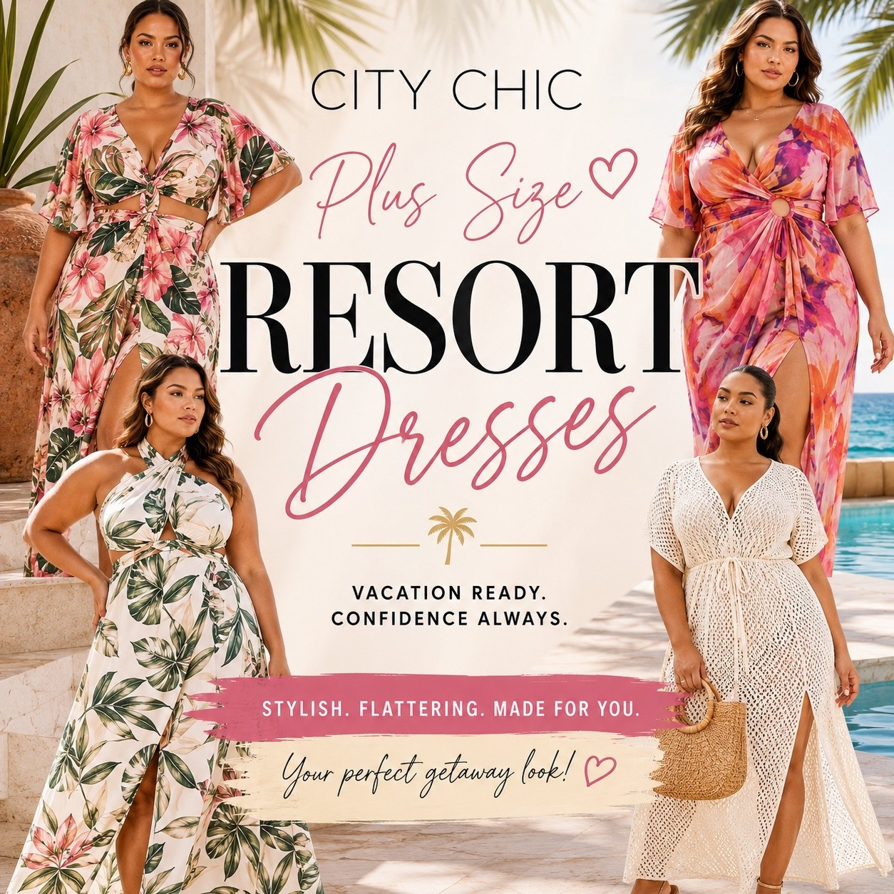 Resort dresses are EVERYTHING this summer ✨🌴  
Bright tropical prints, flattering fits, and vacation-ready looks are trending all over LTK right now 🤍 These CITY CHIC dresses are perfect for your next getaway.

#CityChic #ResortWear #PlusSizeFashion #VacationStyle #LTKStyle #SummerFashion #CurveFashion #ResortDress #VacationOutfits #LTKFashion

#LTKootd #LTKPlusSize #LTKMidsize