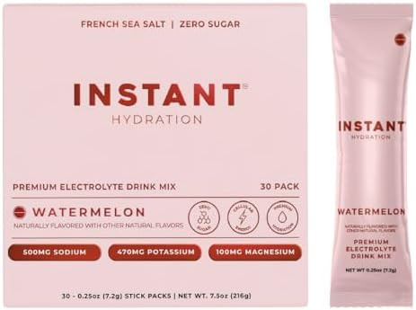 Instant Hydration Electrolytes Powder Packets - Watermelon Electrolyte Drink Mix - Zero Sugar - K... | Amazon (US)