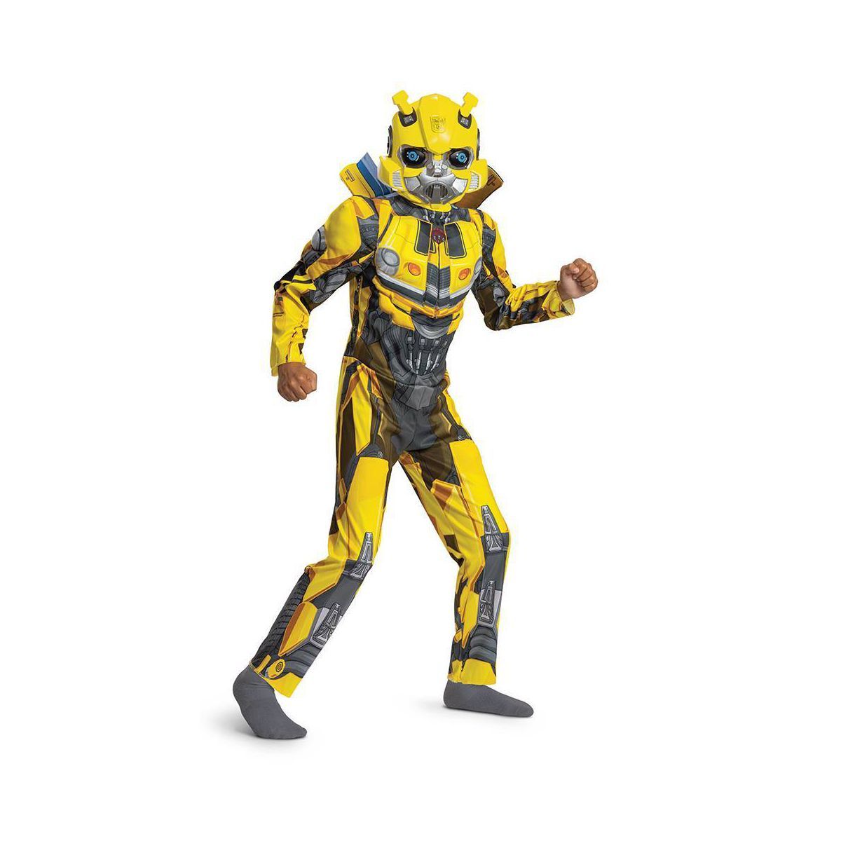 Kids' Transformers T7 Bumblebee Muscle Chest Halloween Costume Jumpsuit with Mask 4-6 | Target