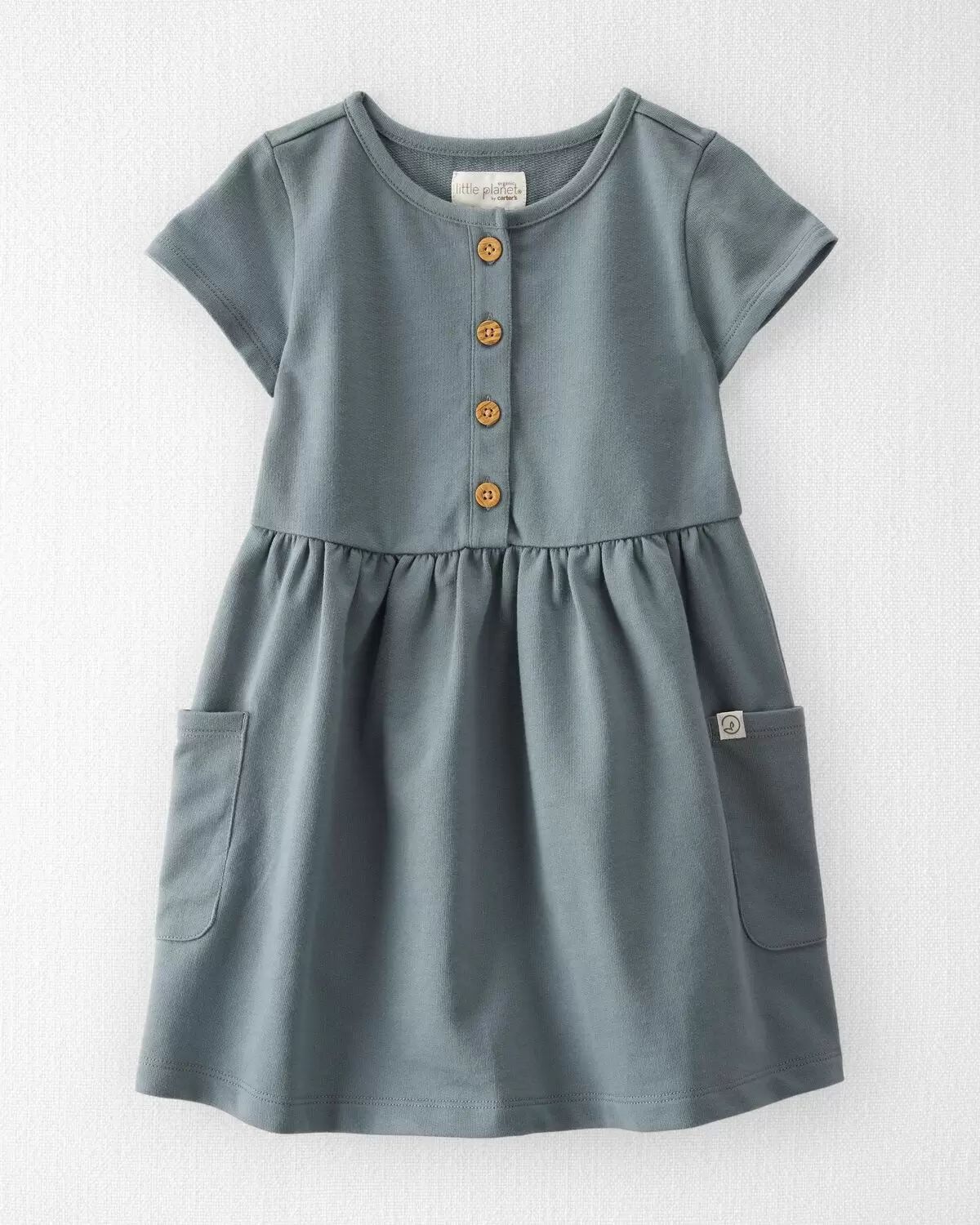 Aqua Slate Toddler Organic Cotton Pocket Dress | carters.com | Carter's