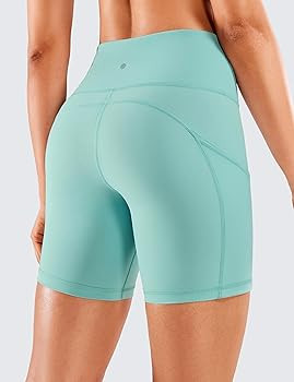 Women's Naked Feeling Light Running Shorts 6 Inches - High Waisted Gym Biker Compression Shorts w... | Amazon (US)