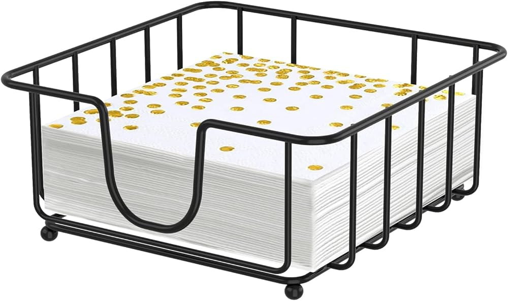 Metal Cocktail Napkin Holder for Bar, Flat Napkin Holder Caddy for Cocktail Napkins and Beverage ... | Amazon (US)