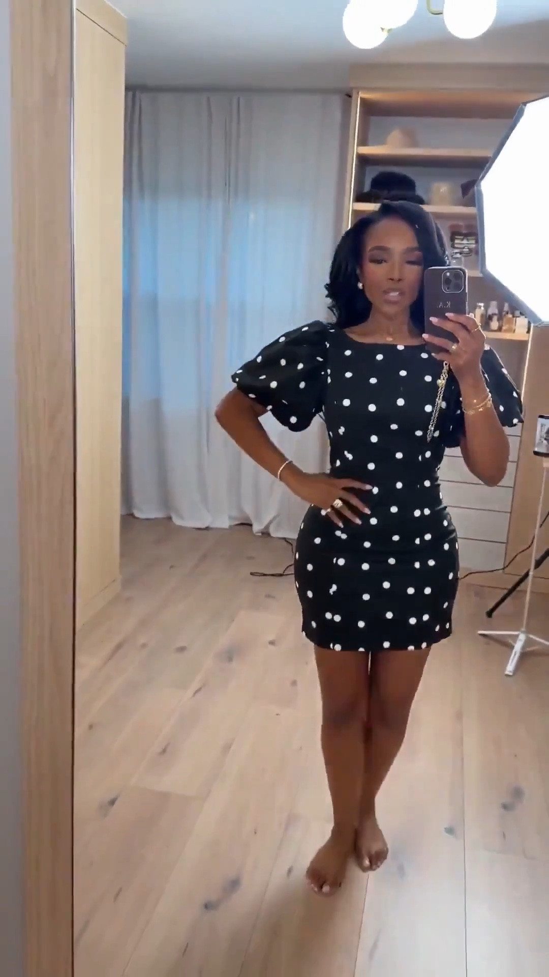 Scroll to shop this chic polka dot mini dress. Perfect for date nights, dinners, or a fun night out.

#LTKmomlife #LTKootd #LTKPetite