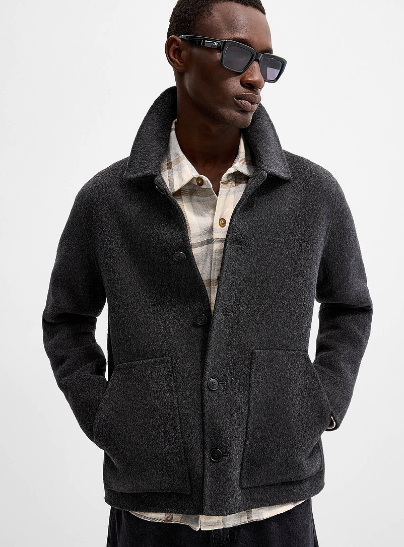 Brushed-felt jacket | Simons