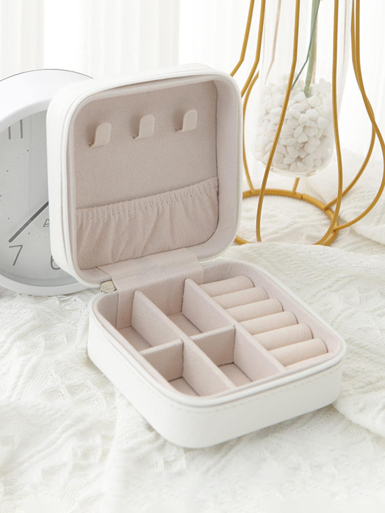 Portable Travel Earrings Storage Box, Mini Ring Storage Case, Necklace Storage Box | SHEIN