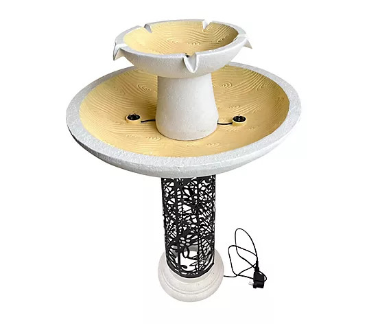Make Your Selection: Temp-tations Outdoors Woodland or Mosaic 2-Tier Lit Fountain | QVC