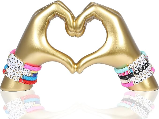 HMASYO Gold Heart Hand Sculpture Music Singer Love Finger Resin Statue, Aesthetic Home Decor for ... | Amazon (US)