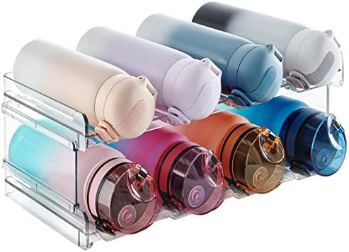 Lifewit Stackable Water Bottle Organizer for Cabinet, Plastic Bottle Holder Fits Bottles & Tumble... | Amazon (US)