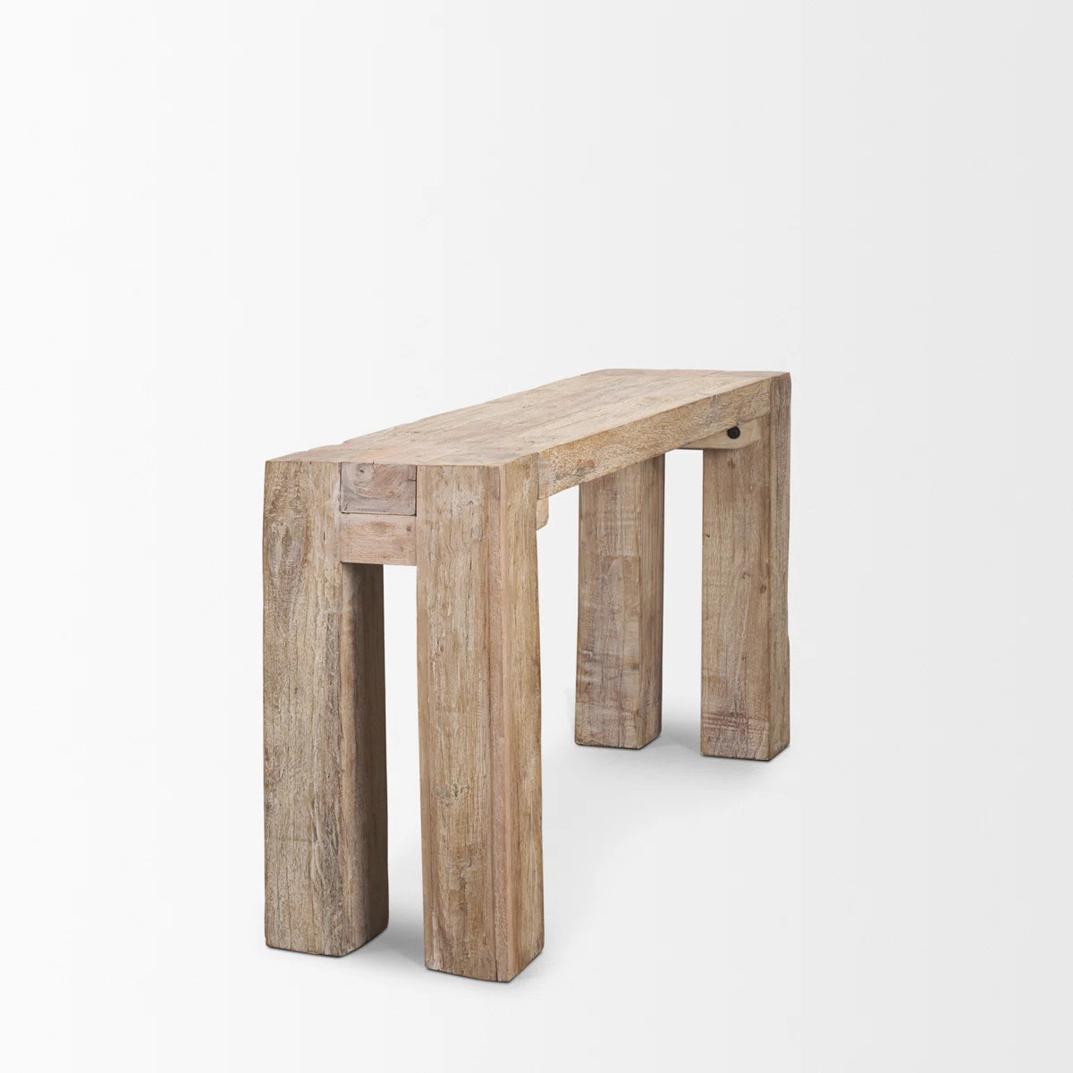 Landry Solid Reclaimed Wood Console Table with Whitewash Finish and Blush Undertones | Wayfair North America