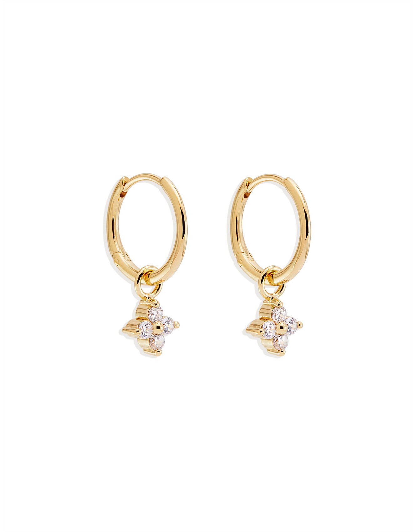 Gold Crystal Bloom Hoops | David Jones (Australia & New Zealand)