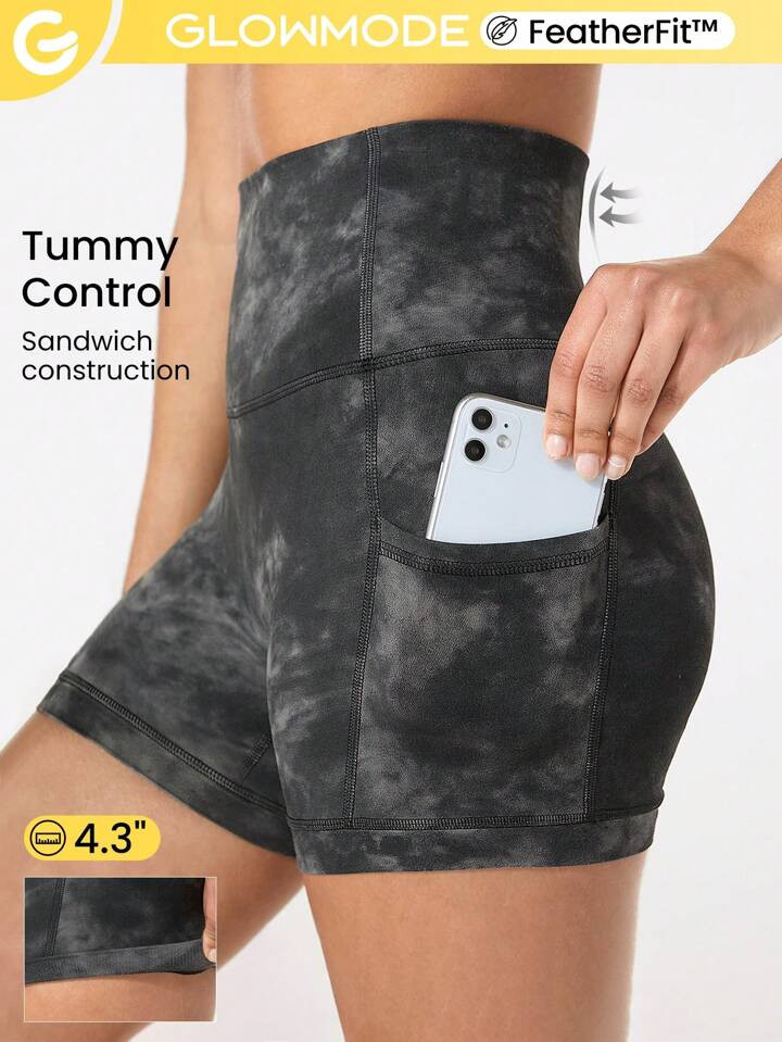 GLOWMODE 4.3" FeatherFit™ Anti Roll-Down Pocket Bike Shorts Non Front Seam Breathable Cycling R... | SHEIN