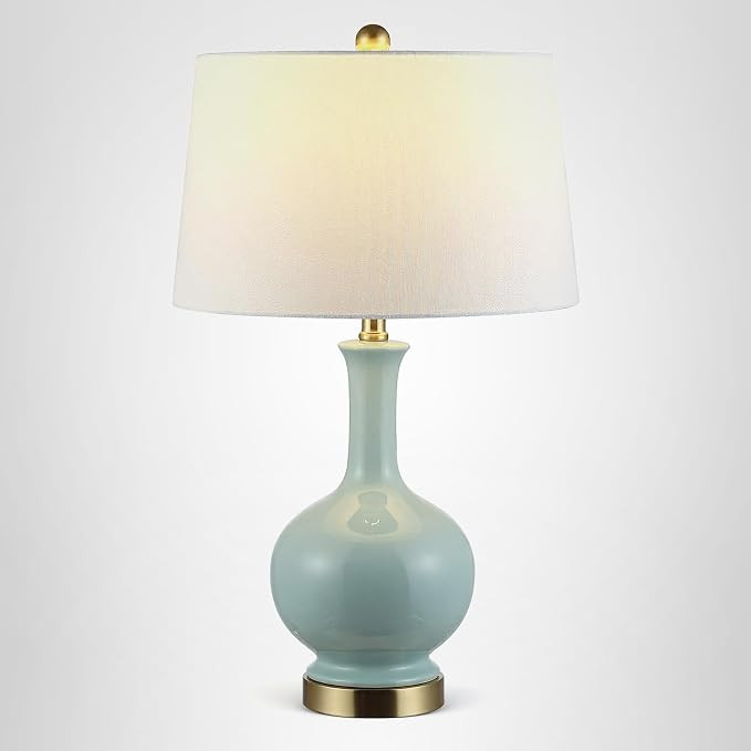 SAFAVIEH Lighting - Bowie 26-Inch Ceramic Table Lamp - Robin's Egg Blue - Transitional Sculpted B... | Amazon (US)