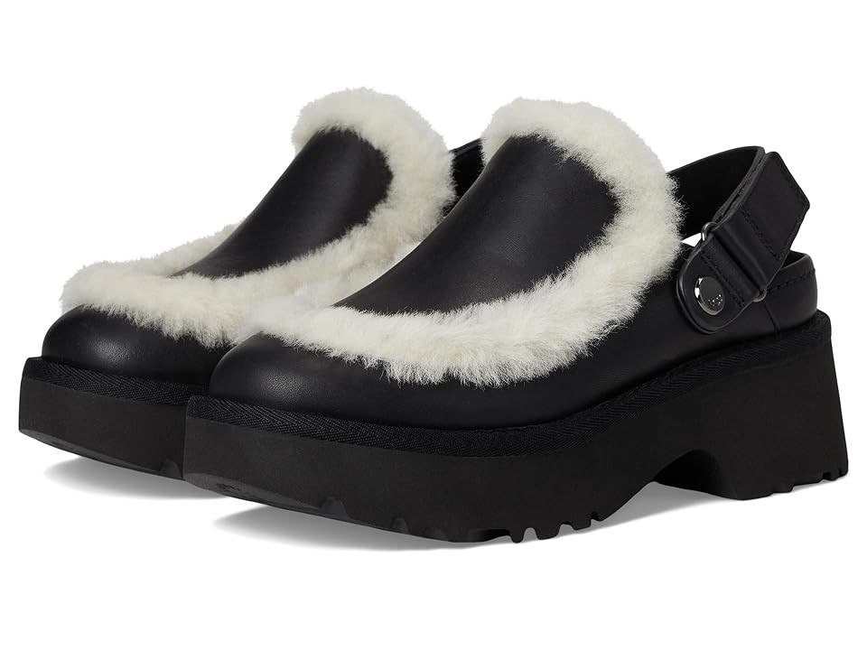 UGG Esmee Leather Clogs Women's Shoes Black : 5 B - Medium | Zappos