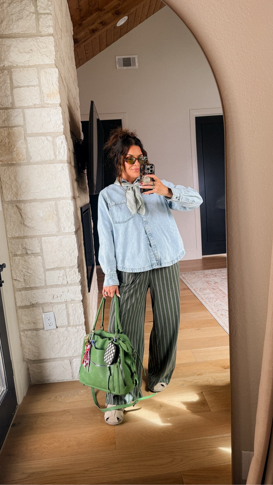 Denim Top + Fun Pants: 
Easy spring outfit formula!
Top: XL
Bottoms: XL
#ad

#LTKootd #LTKmomlife #LTKMidsize