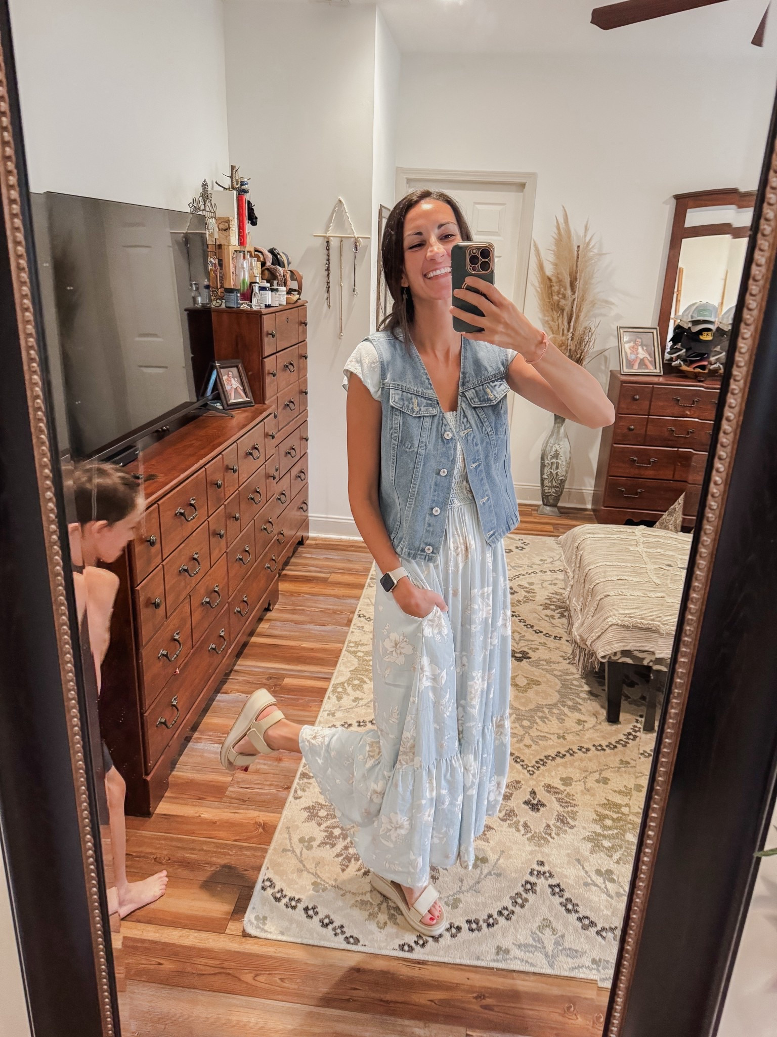 One of my favorite prices I’ve now added this vest to all my outfits and it gives such a cute extra layer. Also, is it even a mom outfit if your kid doesn’t jump into the picture somehow 

#LTKStyleTip #LTKBeauty #LTKFindsUnder50