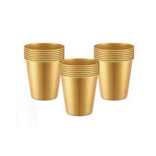 24-Piece Plastic Ice Buckets for Parties, 3-Liters Wine Bucket, Portable Ice Holder, Disposable Wine Cooler, Gold | The Home Depot