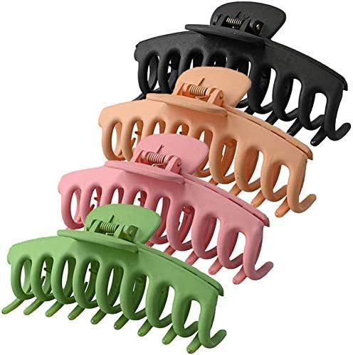 Houston Nonslip Matte Large Hair Clips for Women, Strong Hold Claw Clip for Thick Hair, Hair Claw... | Amazon (US)