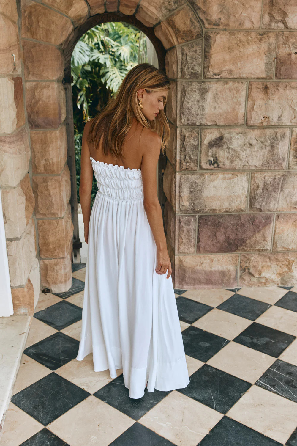 Eliana Maxi Dress White | VRG Grl