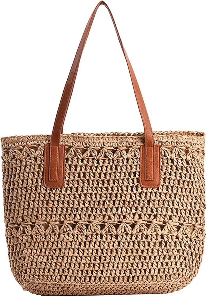 ZNMDOK Beach Bag Straw Handbags For Women Summer Beach Woven Shoulder Bag | Amazon (US)