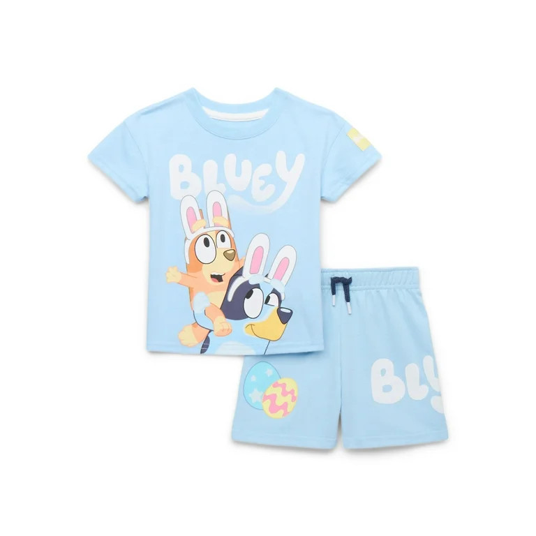 Bluey Toddler Easter Graphic Print Tee and Shorts Set, 2-Piece, Sizes 12 Months-5T - Walmart.com | Walmart (US)