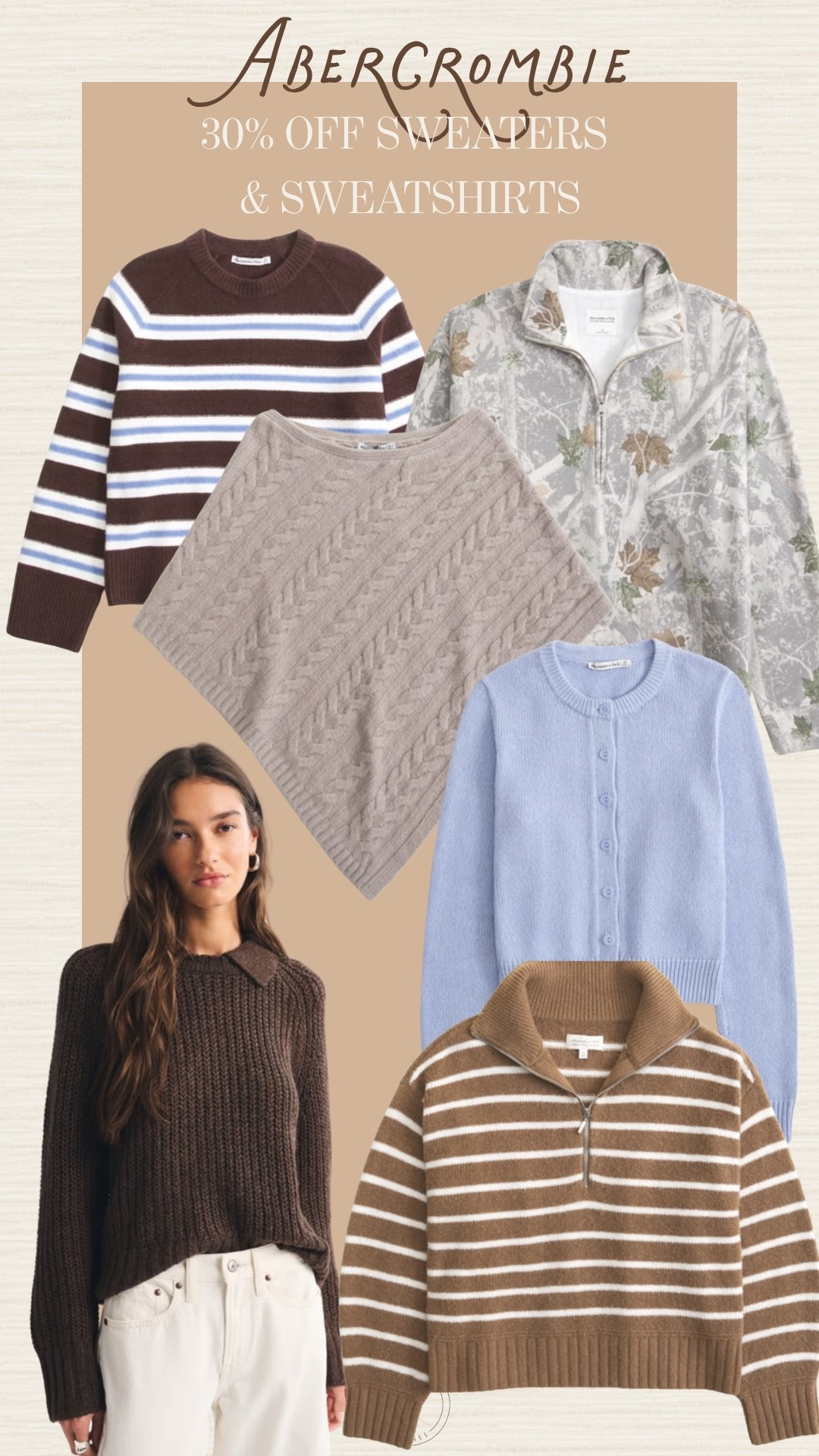Shop 30% off @abercrombie sweaters and sweatshirts plus an extra 20% off through LTK using “AFLTK”!