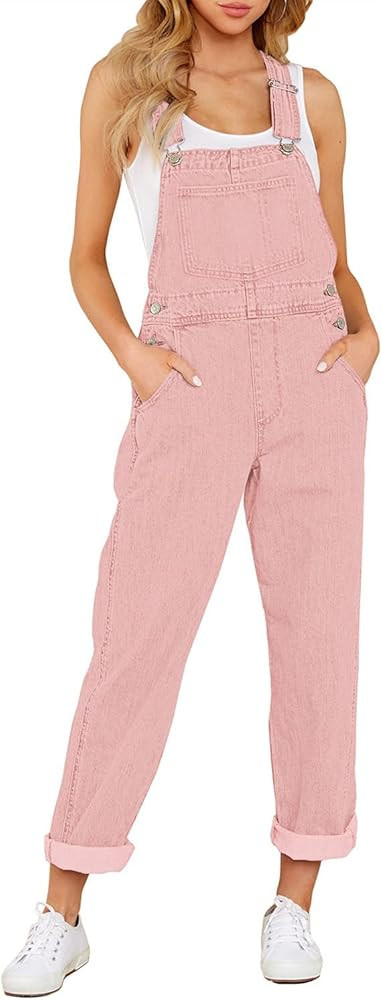 luvamia Women's Casual Stretch Adjustable Denim Bib Overalls Jeans Pants Jumpsuits | Amazon (US)