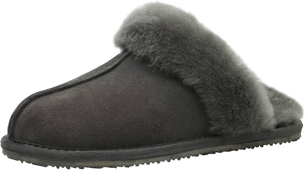 Homeey Genuine Women Sheepskin Slippers Real Wool Shearling Winter Warm Flurry Indoor Outdoor Home S | Amazon (US)