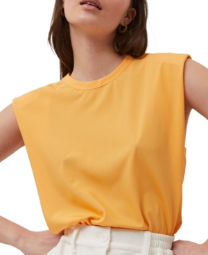 French Connection Shoulder Pad Crepe Tank Top | Macys (US)