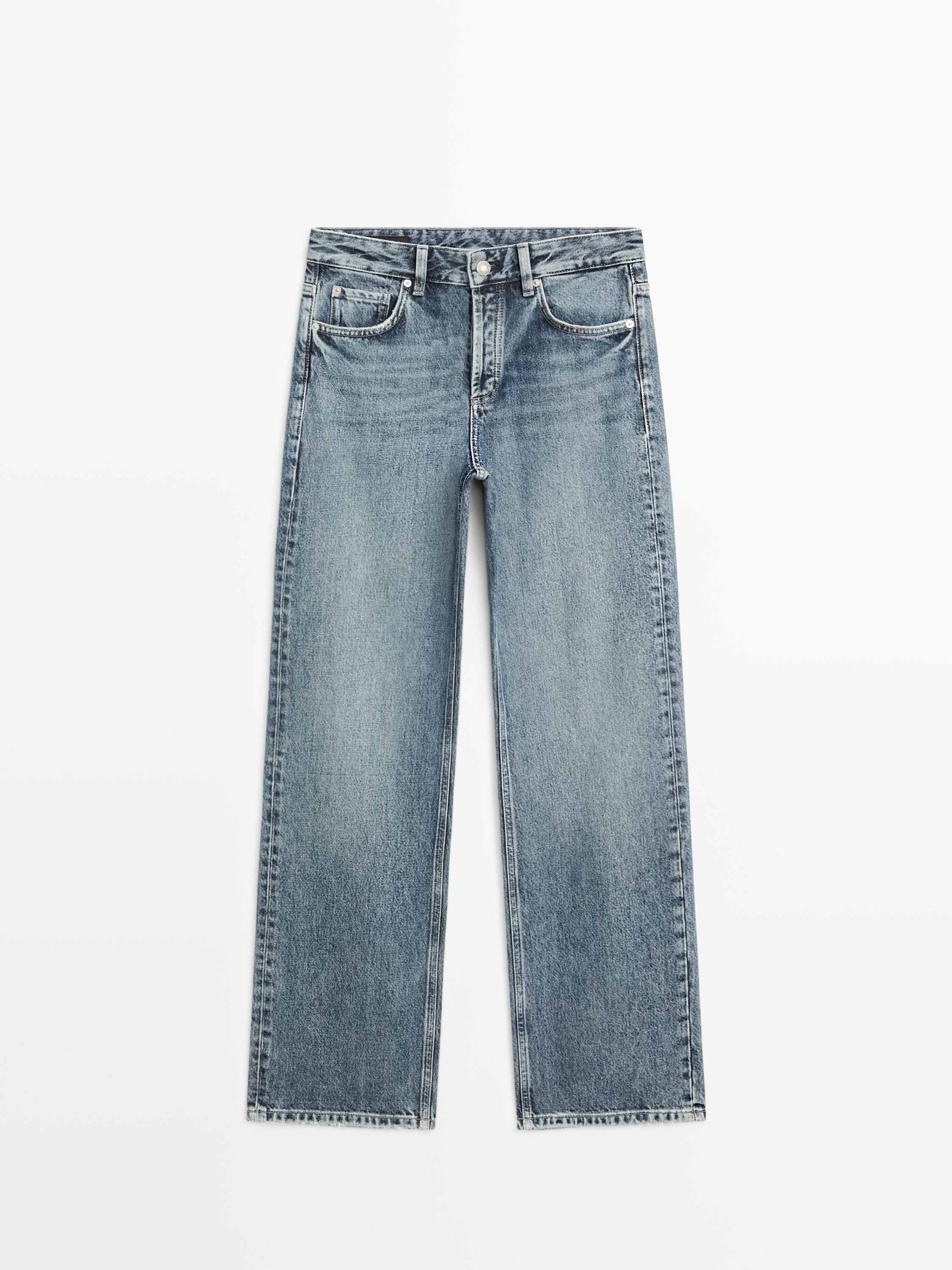 Mid-rise wide-leg jeans | Massimo Dutti UK