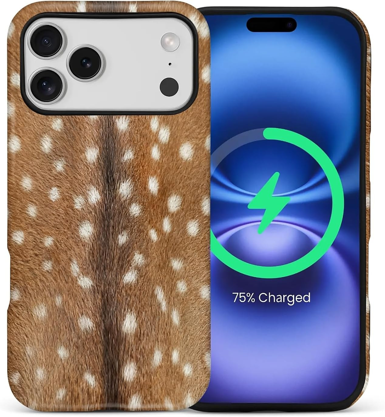 for iPhone 17 Pro Max Case,Compatible with MagSafe,Dual-Layer Hard Shell + Silicone Cover,Full Body Protection Shockproof Case for iPhone 17 Pro Max-Fur Deer Brown Animal Print | Amazon (US)