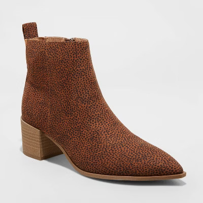 Women's Kennedy Ankle Boots - Universal Thread™ Brown/Leopard 9 | Target