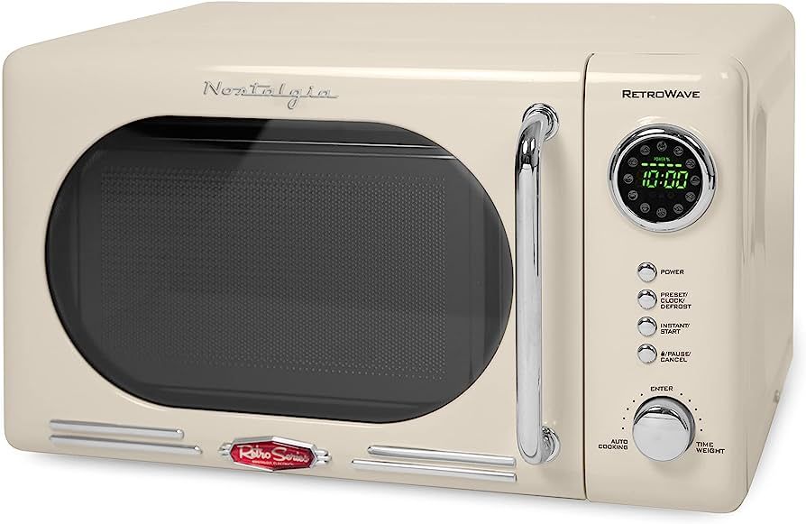 Nostalgia Retro Compact Countertop Microwave Oven - 0.7 Cu. Ft. - 700-Watts with LED Digital Disp... | Amazon (US)