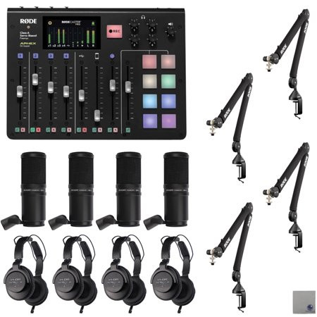 Rode RODECaster Pro with 4x Rode PSA1+ Microphone Boomarms 4x Zoom ZDM-1 Podcast Mic Packs and Strea | Walmart (US)